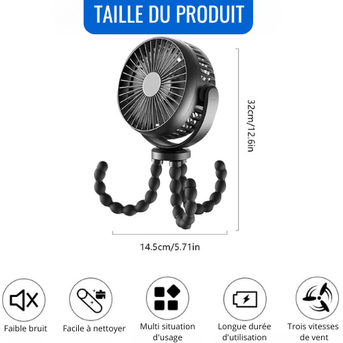 FlexiBreeze™ | Ventilateur Portable & Flexible Pour Bébé